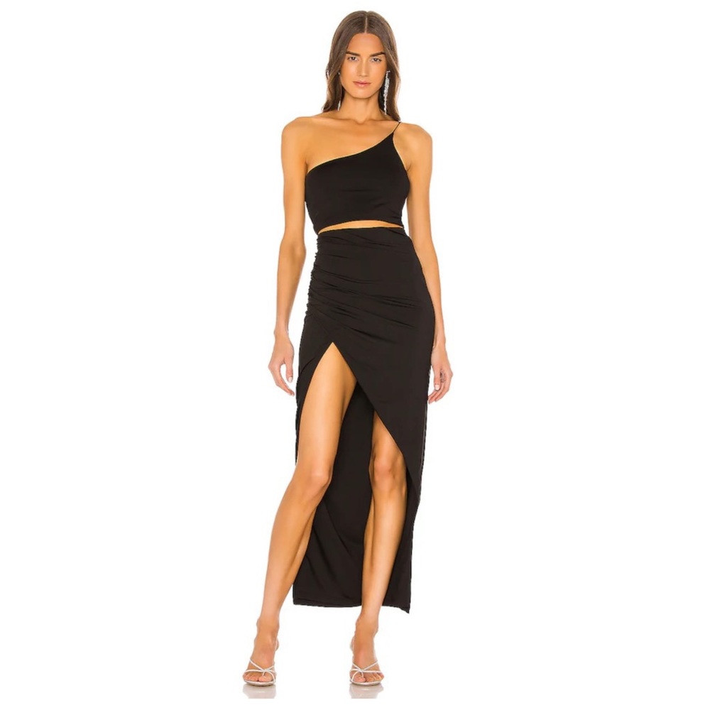 SUPERDOWN / REVOLVE Lydia Maxi Skirt Set - BLACK SIZE SMALL